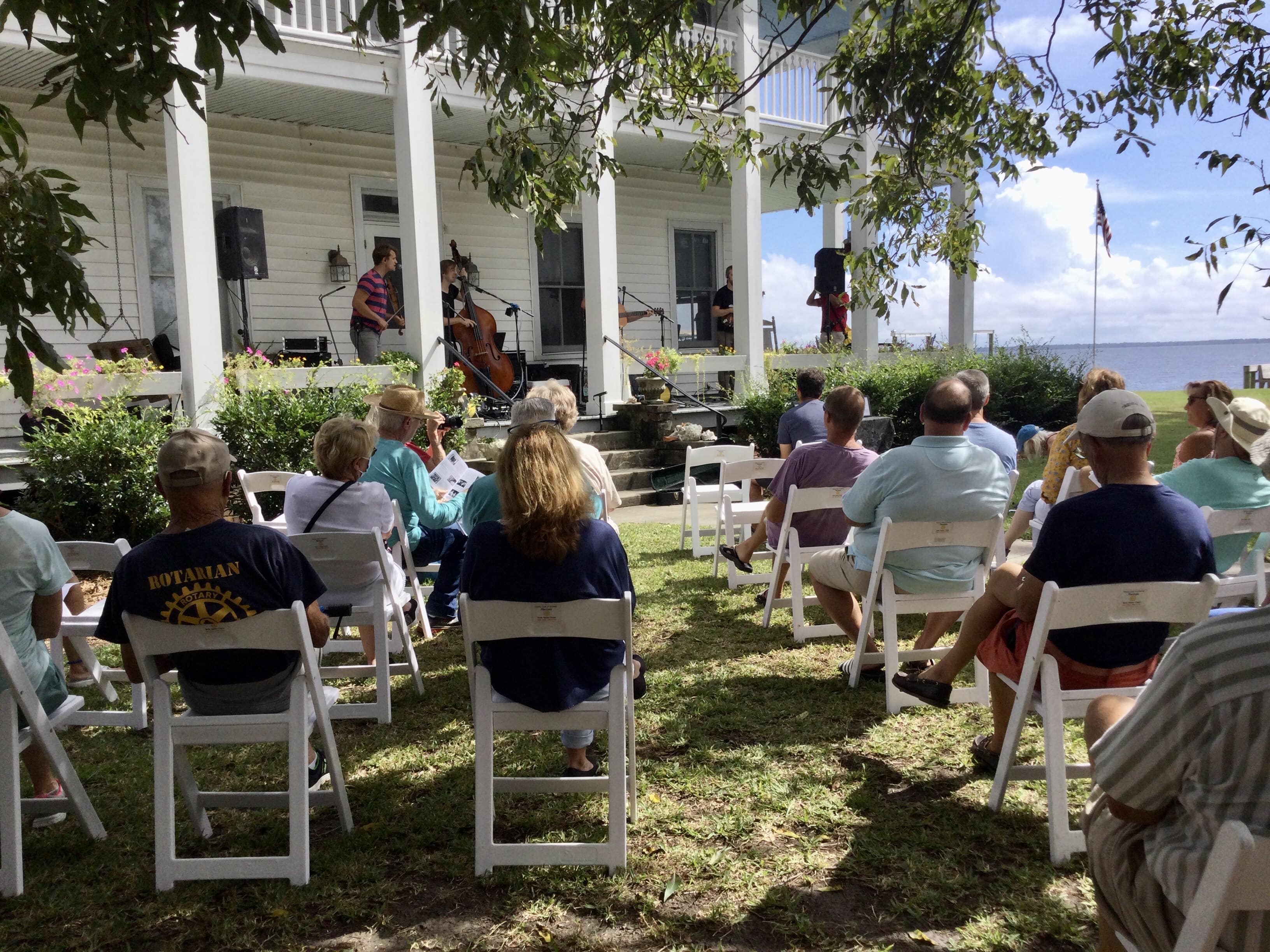 Audience on Stallings House lawn at Ol' Front Porch Festival in Oriental, N.C.